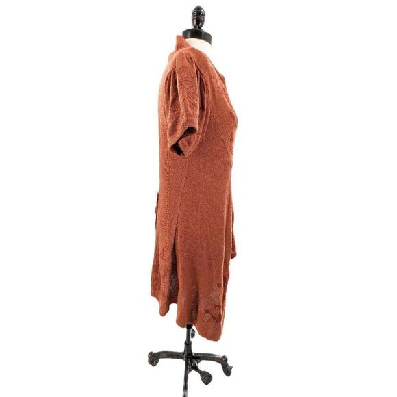 Monoreno Women Rust Brown Floral Embroidered Sweater Size Large - Picture 7 of 14